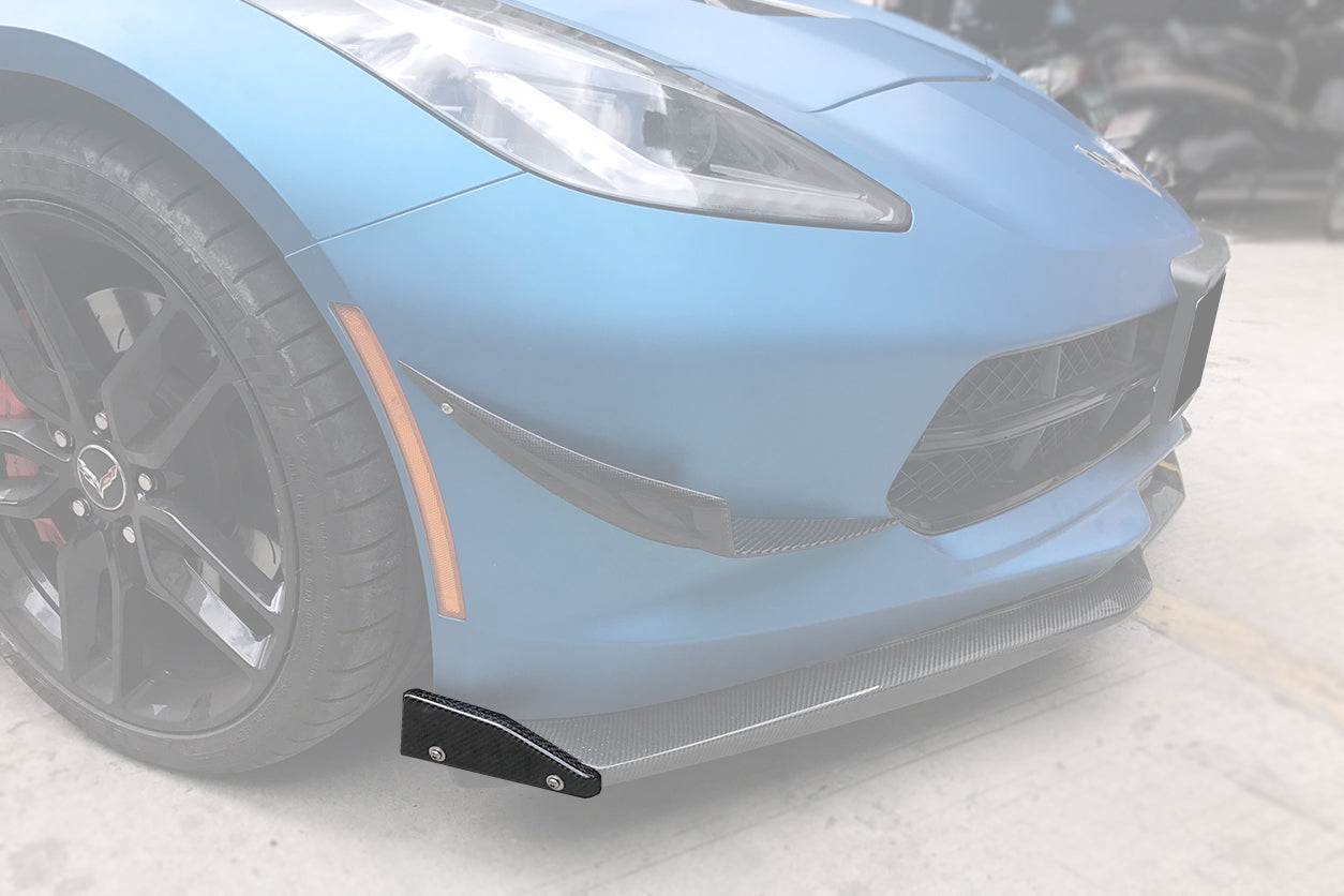 DarwinPRO 2013-2019 Corvette C7 Z51 Z06 Grandsport Carbon Fiber Front Lip Winglets