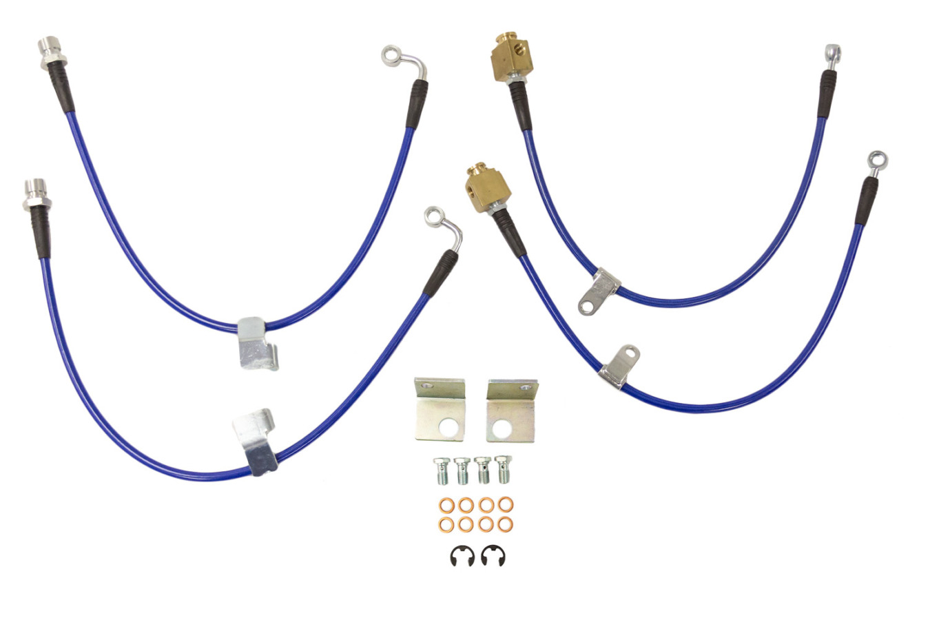 2016-2023 Ford Mustang Mach 1/GT/EcoBoost – Steeda MagneRide Braided Stainless Brake Line Kit