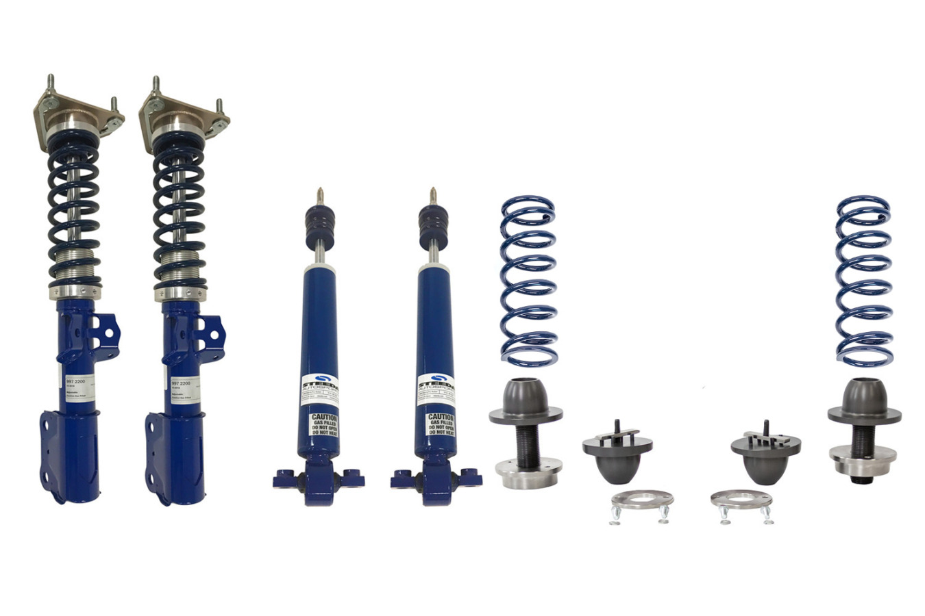 2015-2025 Ford Mustang – Steeda Pro-Action Front Coilovers & Adjustable Rear Ride Height Kit