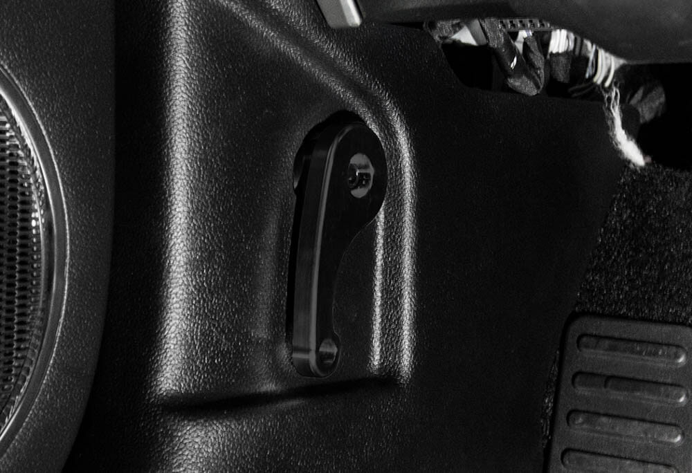 2015-2023 Ford Mustang – Steeda Black Anodized Billet Aluminum Interior Hood Latch Release Lever