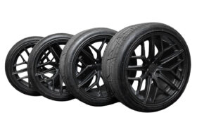 2005-2026 Ford Mustang – Steeda Trident Satin Black Street Staggered Wheel & Tire Package - 19x10/11