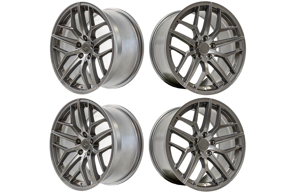2005-2026 Ford Mustang – Steeda Trident Gloss Titanium Staggered Street Wheel Package - 19x10/11 (2)
