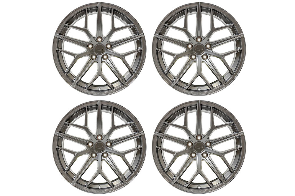 2005-2026 Ford Mustang – Steeda Trident Gloss Titanium Square HPDE Wheel Package - 19x11