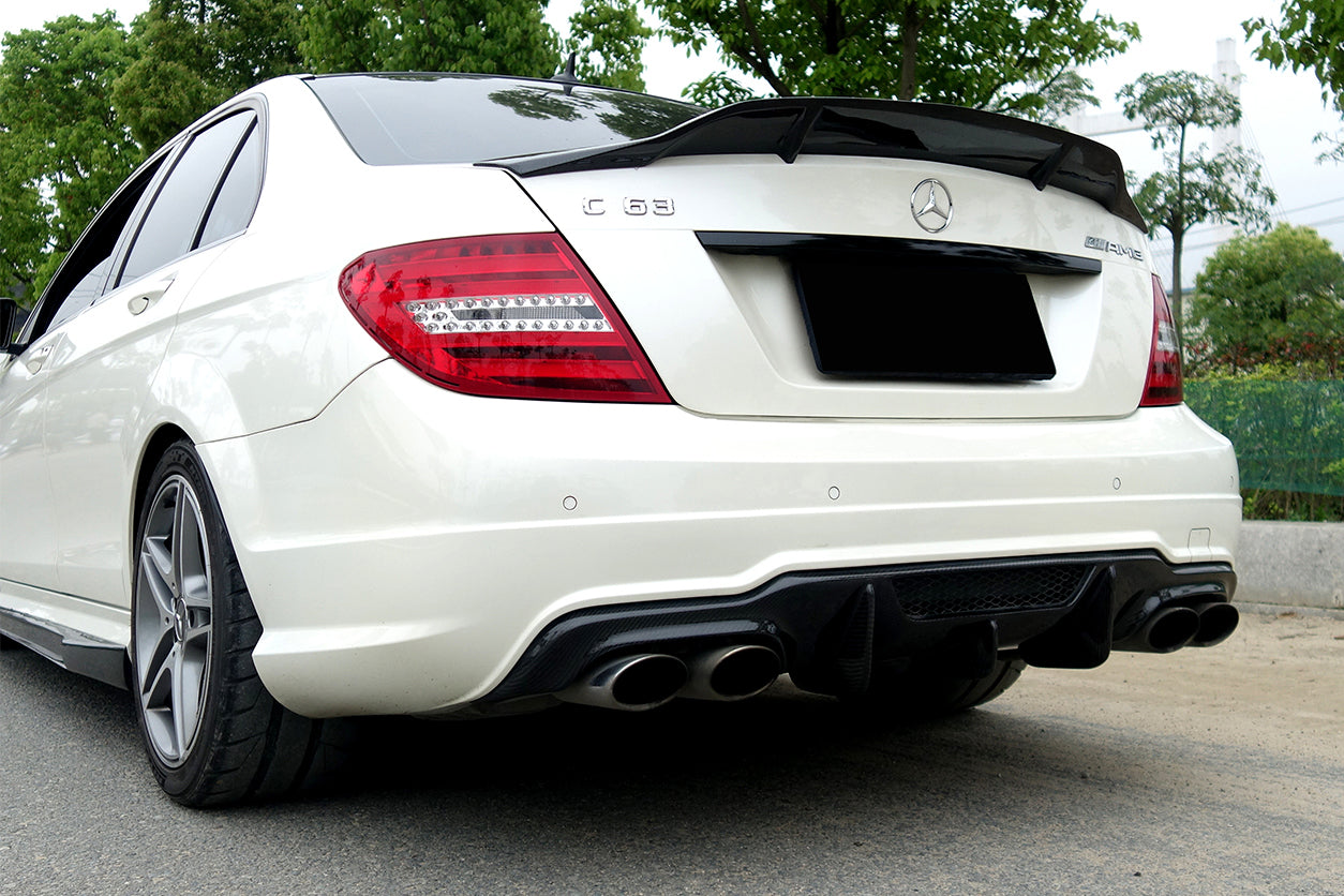 DarwinPRO 2012-2014 Mercedes Benz W204 C63 AMG Sedan VS Style Carbon Fiber Rear Lip