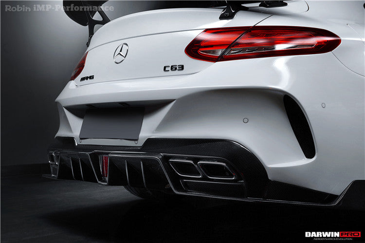 DarwinPRO 2015-2023 Mercedes Benz C63 Partial Carbon Fiber Rear Bumper DarwinPRO (IMP Design) Fits W205 AMG Coupe