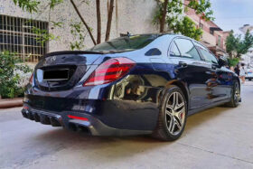 DarwinPRO 2017-2020 Mercedes Benz S63 W222 Sedan BRS Style Rear Diffuser with LED Light and Exhaust Tips - image 1