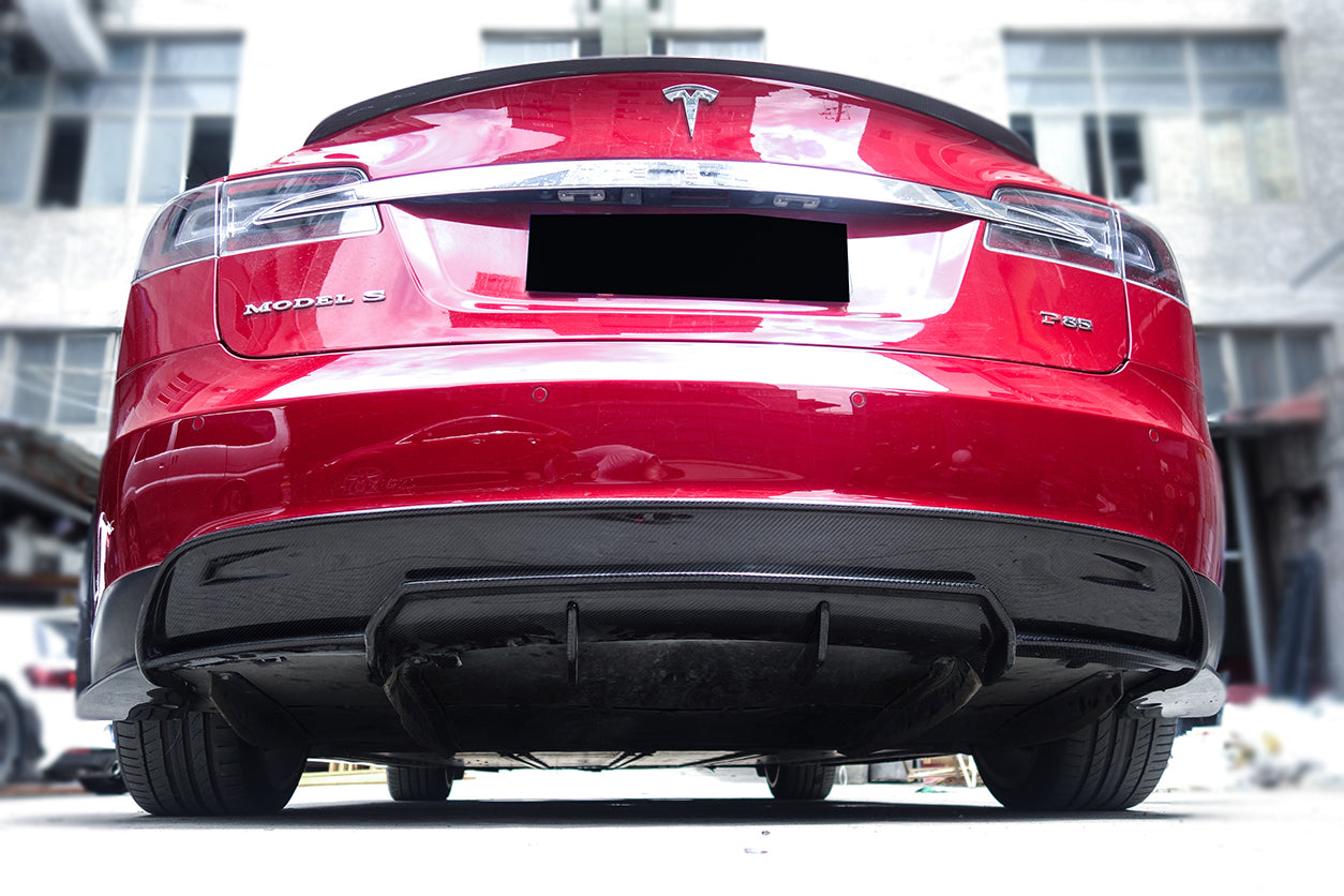 DarwinPRO 2012-2015 Tesla S Pre-facelift RS Style Carbon Fiber Rear Lip