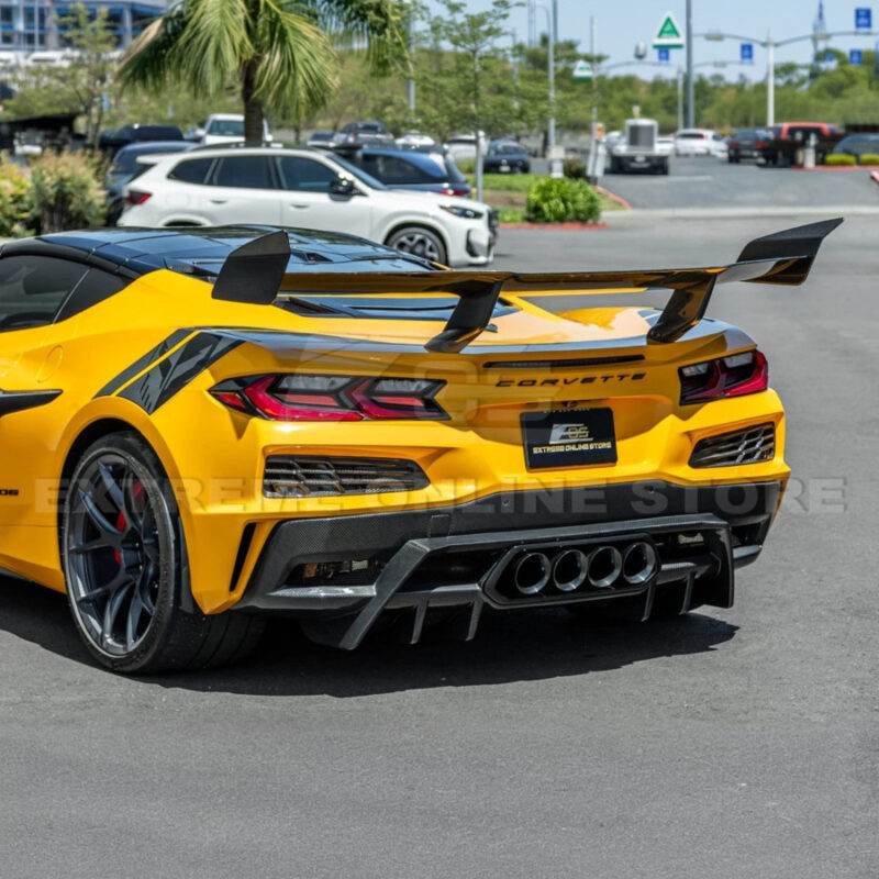 EOS 2023-2026 Chevrolet Corvette C8 Z06 Dry Carbon Fiber Rear Bumper Finned Diffuser