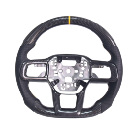 2024-2026 Mustang S650 Carbon Fiber Steering Wheel — Black Leather / Yellow Stitching - image 2