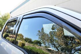 2015-2020 Ford F-150 Crew Cab Smoke Tinted Window Visors / Wind Deflectors / Rain Guards (4-Piece Set) - image 9
