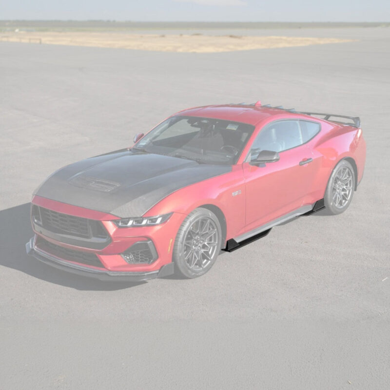 2024-2026 Ford Mustang S650 GT350R-Style Side Skirt Extensions installed