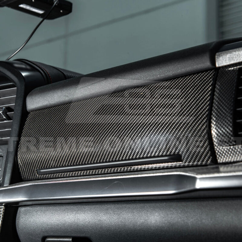 2021-2025 Ford F-150 & Lightning Dry Carbon Fiber Passenger Side Storage Panel Cover installed