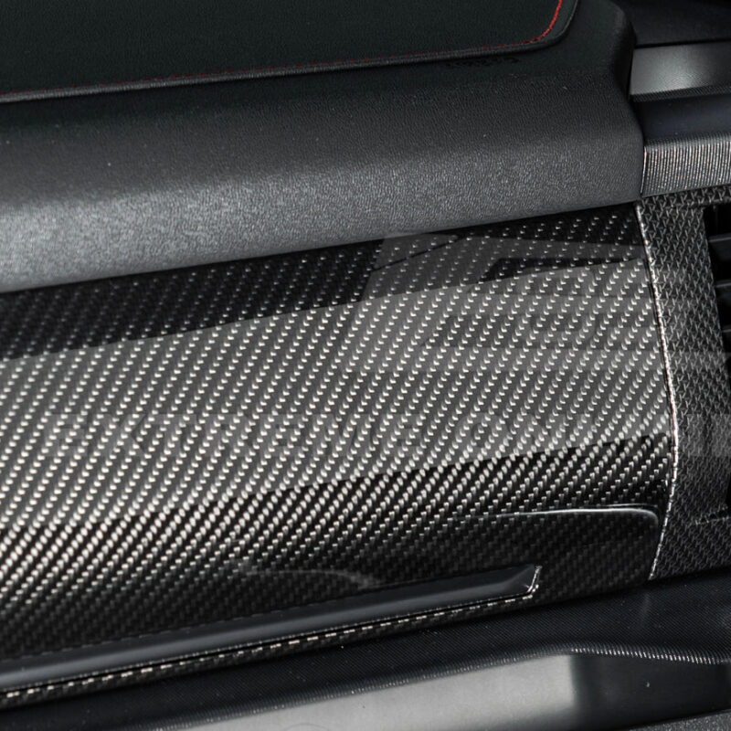 2021-2025 Ford F-150 & Lightning Dry Carbon Fiber Passenger Side Storage Panel Cover installed