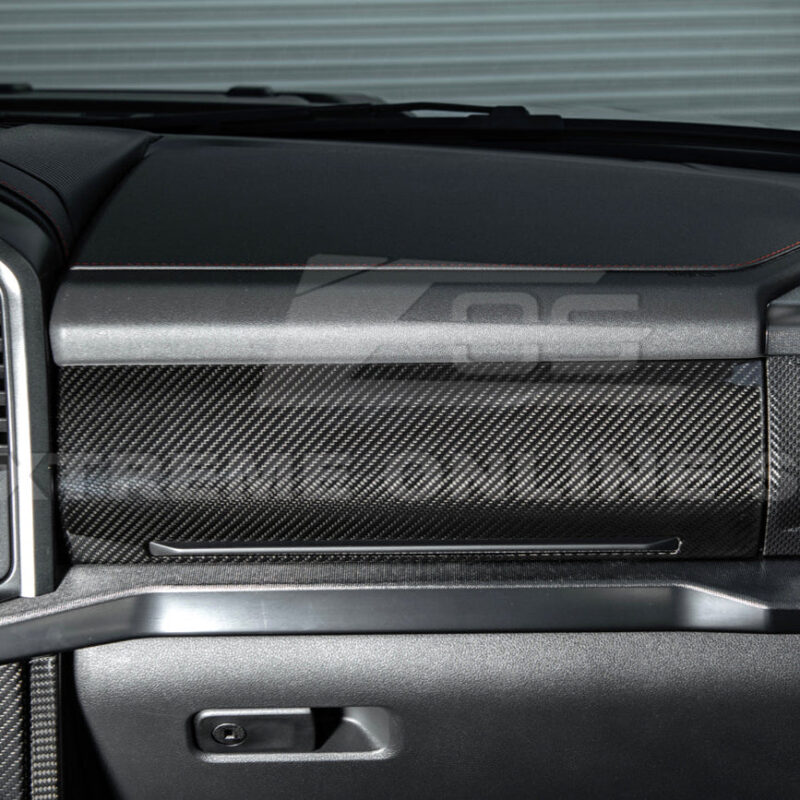 2021-2025 Ford F-150 & Lightning Dry Carbon Fiber Passenger Side Storage Panel Cover installed