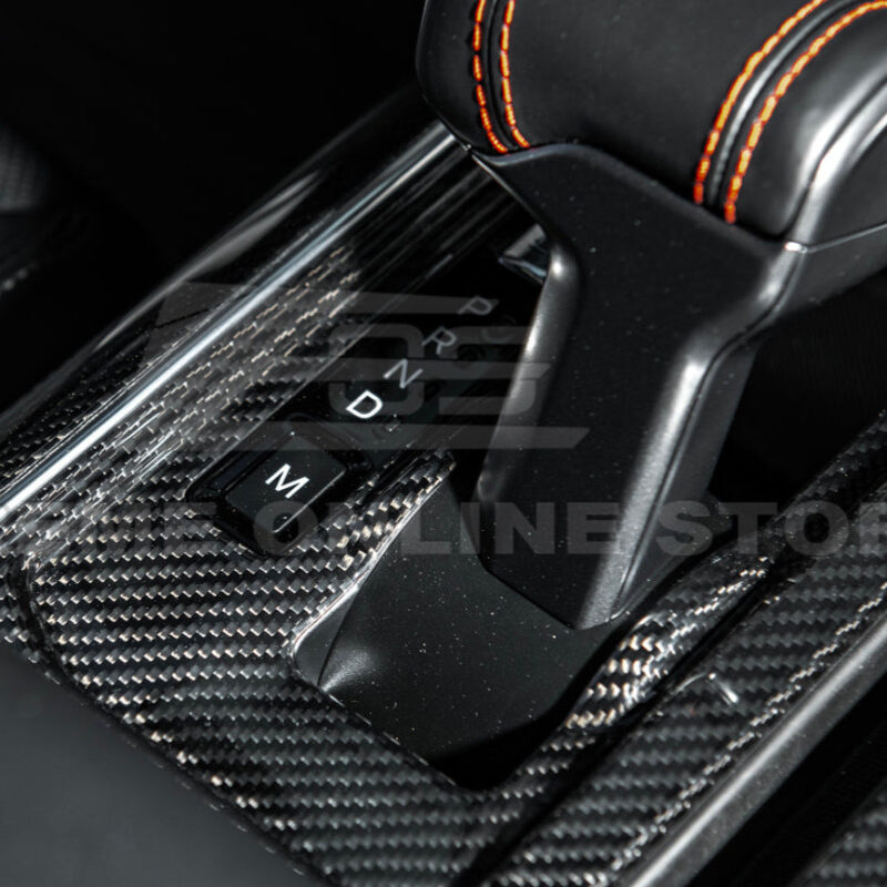 2021-2025 Ford F-150 Dry Carbon Fiber Center Console Gear Shift Panel Cover installed