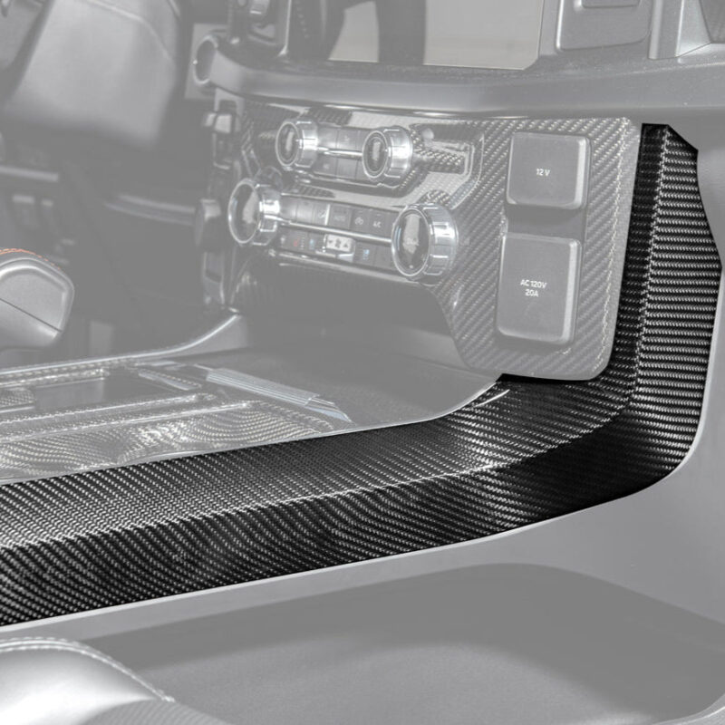 2021-2025 Ford F-150 Carbon Fiber Center Console Side Panel Trim Cover installed