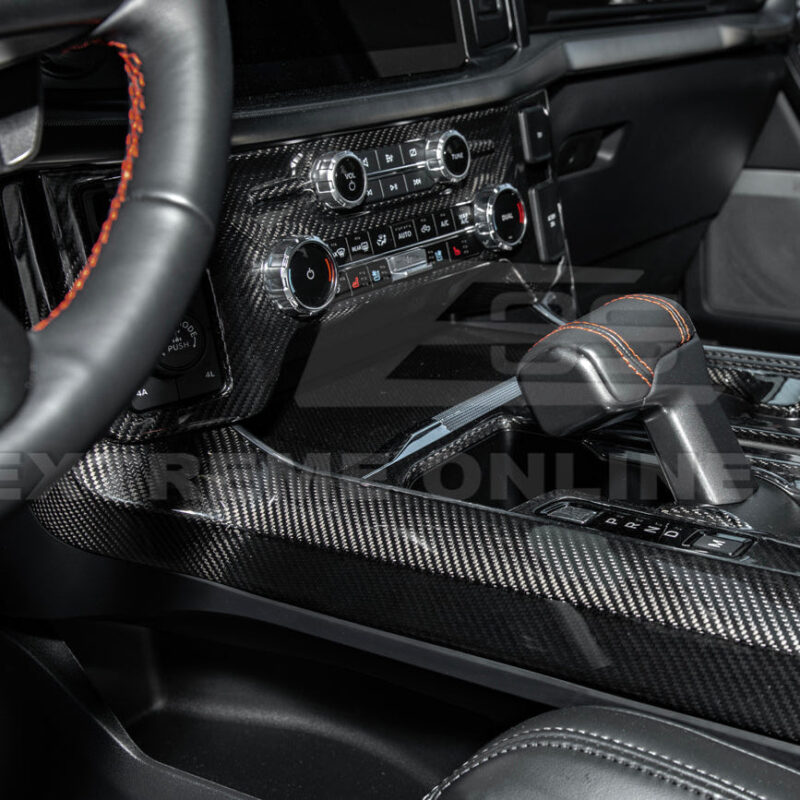 2021-2025 Ford F-150 Carbon Fiber Center Console Side Panel Trim Cover installed
