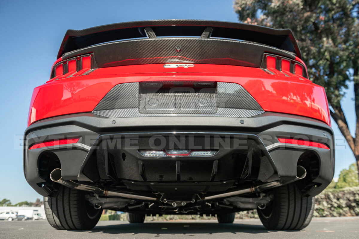 2024-2026 Ford Mustang S650 Finned Rear Bumper Diffuser installed