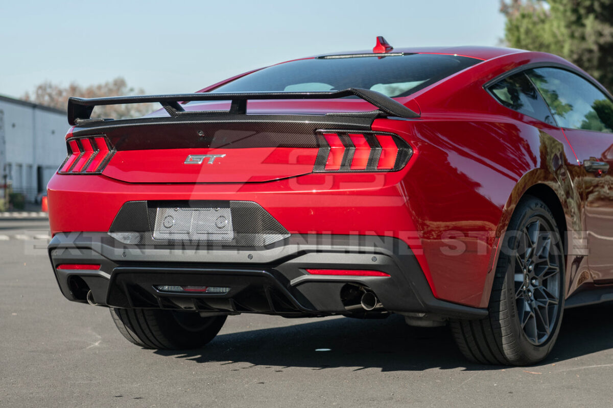 2024-2026 Ford Mustang S650 Finned Rear Bumper Diffuser installed
