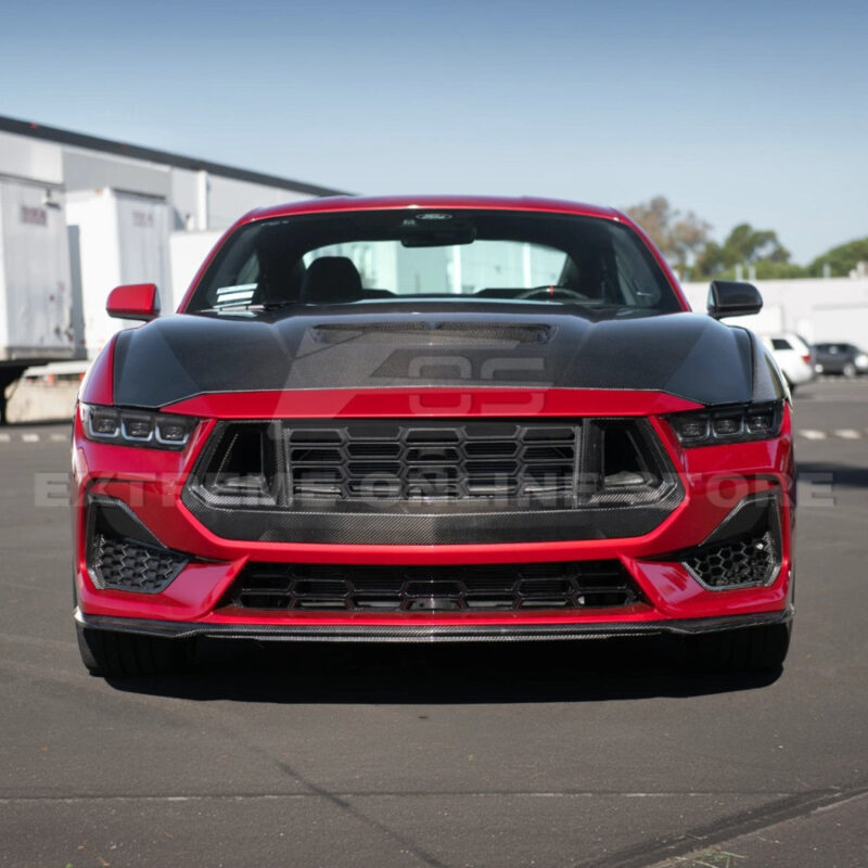 2024-2026 Ford Mustang S650 Carbon Fiber Vented Hood installed