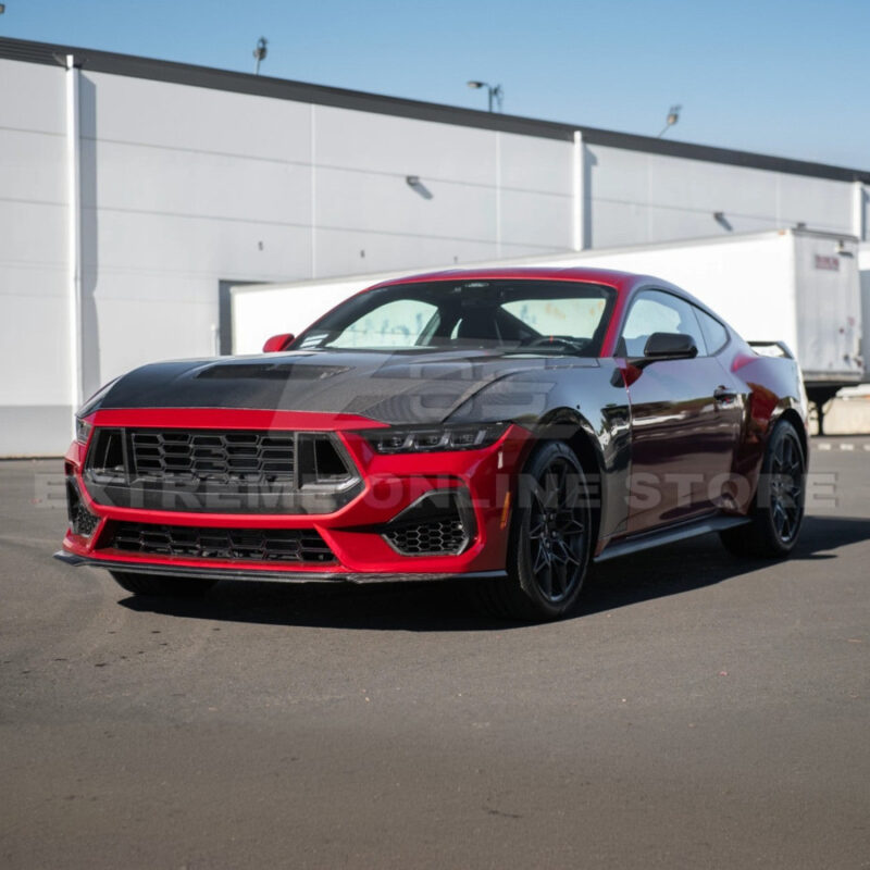 2024-2026 Ford Mustang S650 Carbon Fiber Vented Hood installed