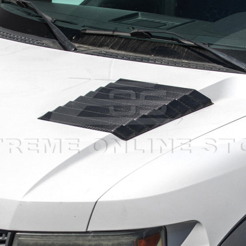 2010-2014 Ford F-150 SVT Raptor Carbon Fiber Front Hood Vent installed