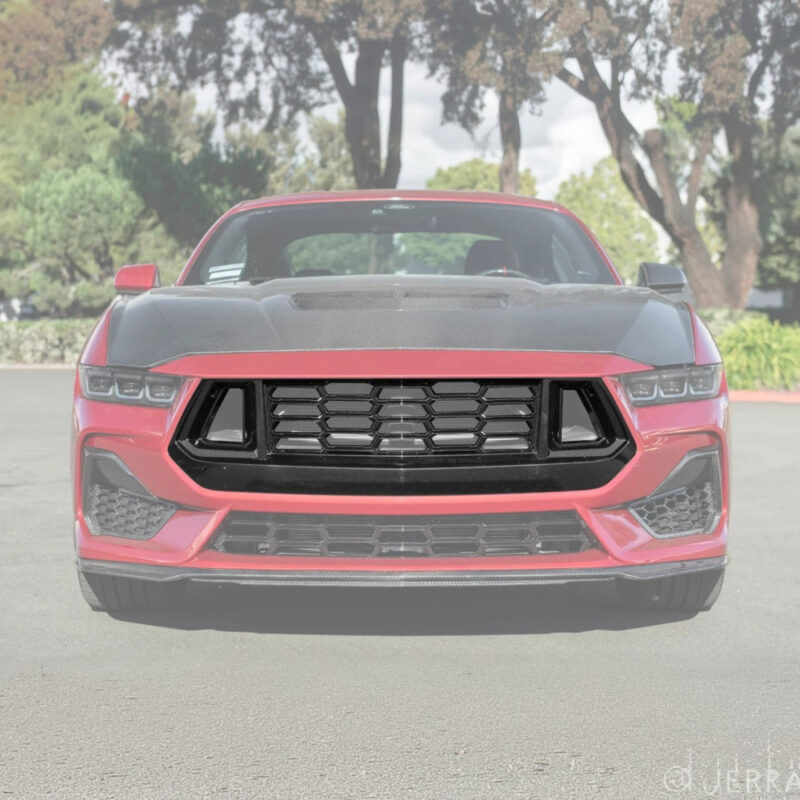 2024–2026 Ford Mustang S650 Dark Horse Style Upper Front Grille Insert installed on Mustang