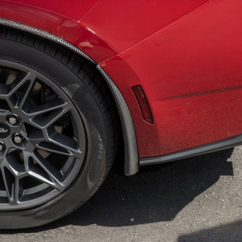 2024-2026 Ford Mustang S650 Carbon Fiber Performance XL Extended Front & Rear Mud Flap Splash Guards installed