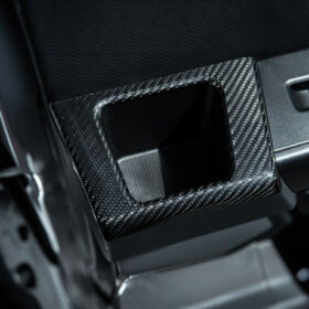 2021-2026 Ford F-150 / F-150 Lightning Dry Carbon Fiber Rear Door Side Storage Cup Holder Cover Overlays - image 3