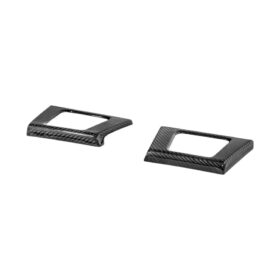 2021-2026 Ford F-150 / F-150 Lightning Dry Carbon Fiber Rear Door Side Storage Cup Holder Cover Overlays - image 1