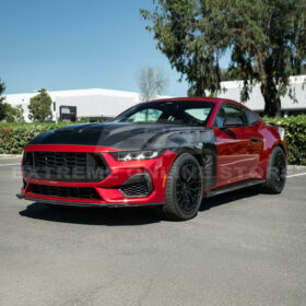 EOS 2024-Up Ford Mustang Super Snake Style CARBON FIBER Front Bumper Hood Vented Cover - image 4