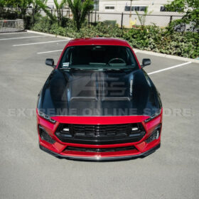 EOS 2024-Up Ford Mustang Super Snake Style CARBON FIBER Front Bumper Hood Vented Cover - image 7