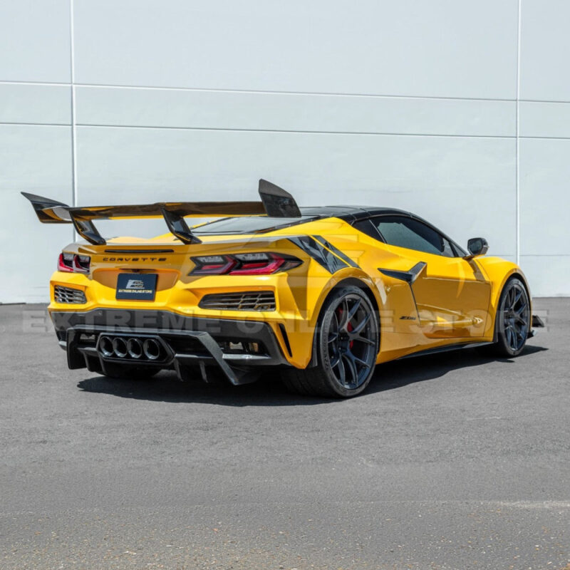 EOS 2023-2026 Chevrolet Corvette C8 Z06 Dry Carbon Fiber Rear Bumper Finned Diffuser