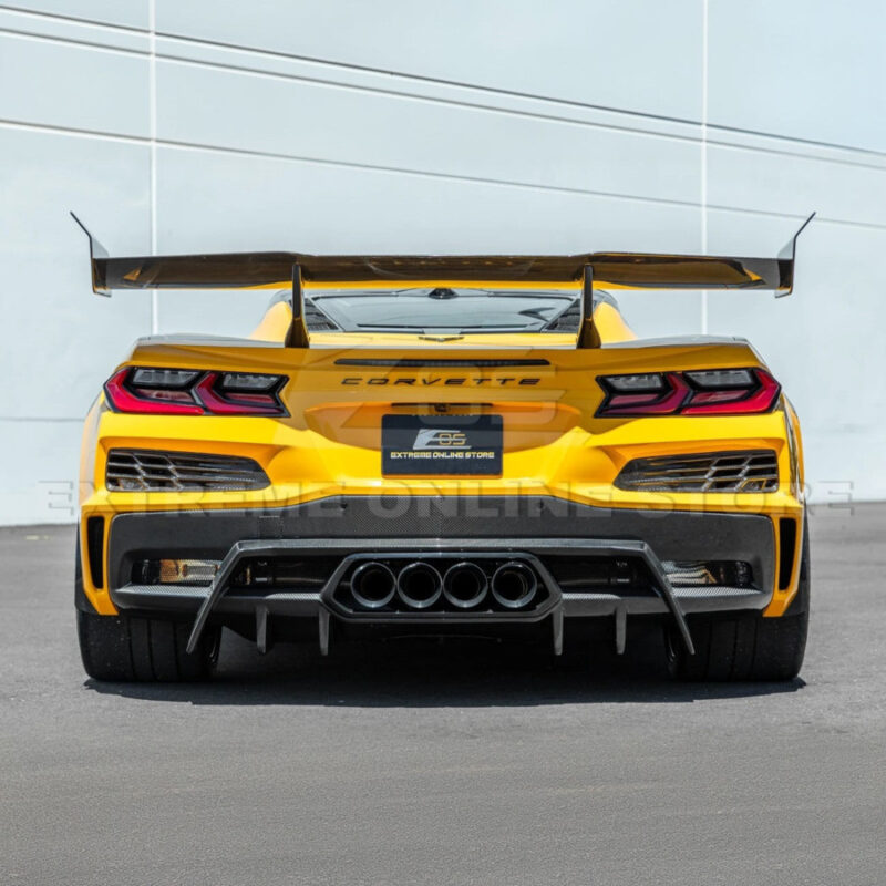 EOS 2023-2026 Chevrolet Corvette C8 Z06 Dry Carbon Fiber Rear Bumper Finned Diffuser