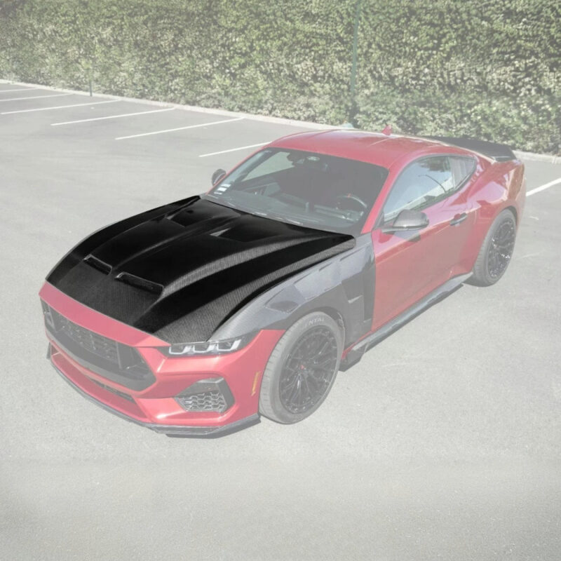 FFP 2024-2026 Ford Mustang Super Snake Style Carbon Fiber Hood