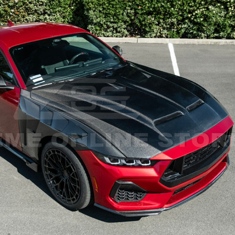 FFP 2024-2026 Ford Mustang Super Snake Style Carbon Fiber Hood