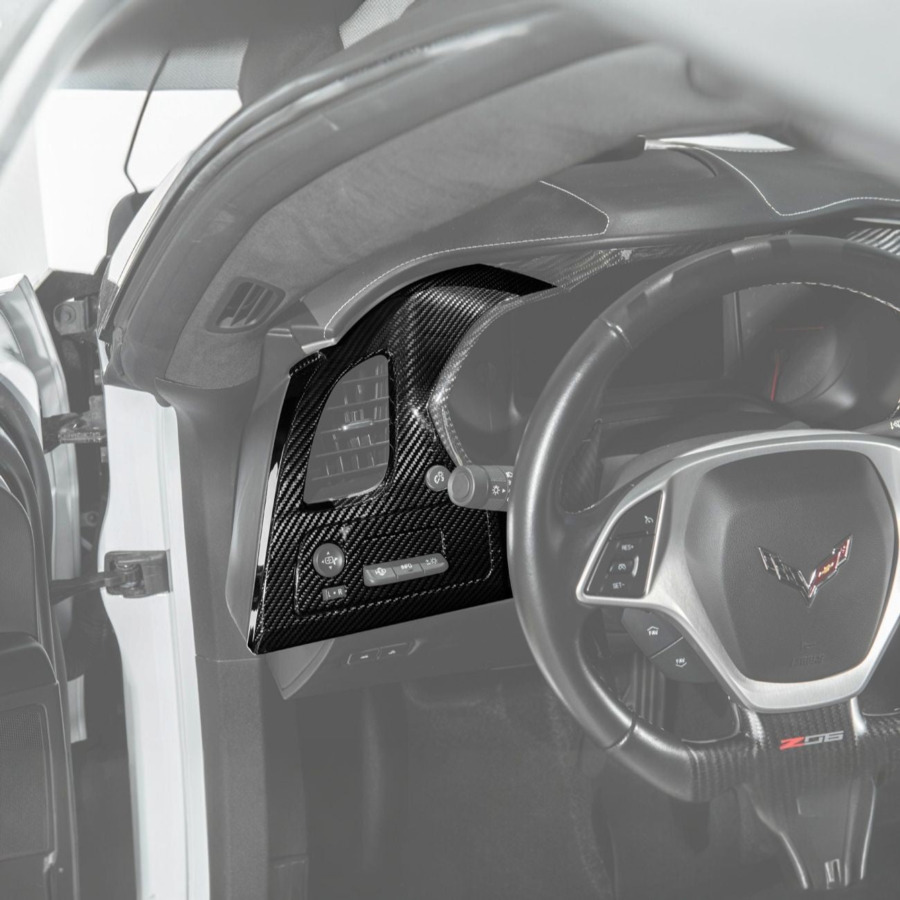 Extreme Online Store Corvette C7 Carbon Fiber Driver Instrument Panel Trim Cover for C7 Corvette