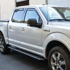 2015-2020 Ford F-150 Crew Cab Smoke Tinted Window Visors / Wind Deflectors / Rain Guards (4-Piece Set) - image 2