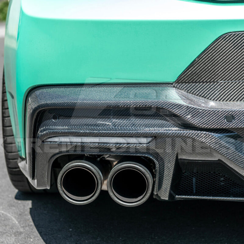 2024-2026 Ford Mustang S650 Dark Horse Style Dry Carbon Fiber Rear Bumper Diffuser installed