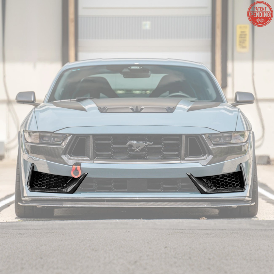 2024-2026 Ford Mustang S650 Dark Horse Dry Carbon Fiber Front Upper & Lower Grille Insert Set