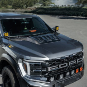 2021-2026 Ford F-150 Raptor-R Style Carbon Fiber Front Hood Vent Side Trim Bezels - image 5
